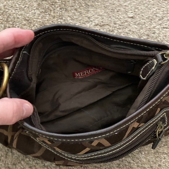 Merona Brown and Tan Patterned Shoulder Bag - Picture 3 of 6